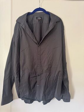 Express Men’s Charcoal Button-Up Dress Shirt